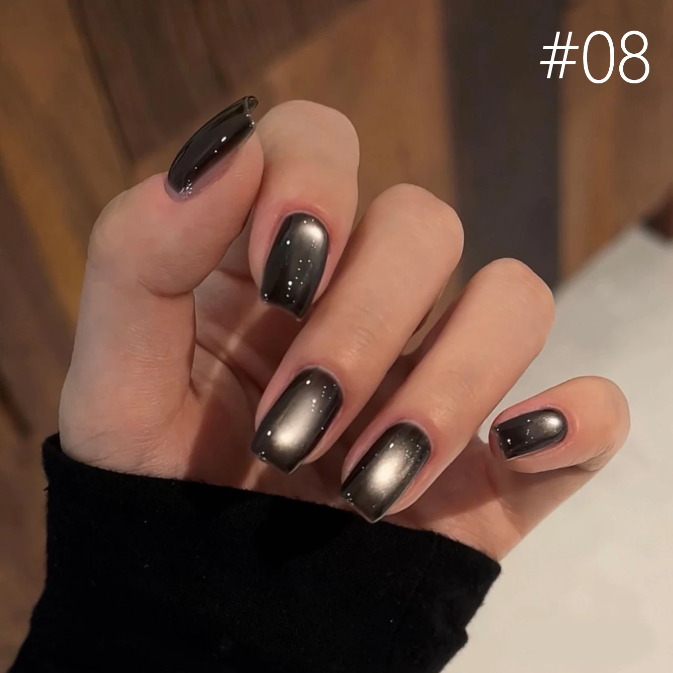 10ML 1 Stück Schwarzer Nagel-Aufheller Super Flash Black Diamond Glasperlen Magnet Katzenauge Gel-Nagellack – Detail 16