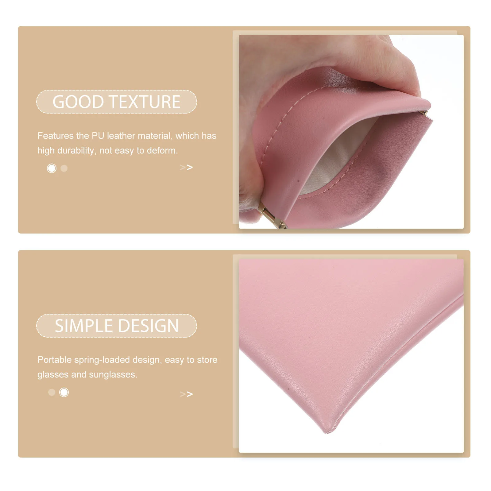 

2Pcs Glasses Protection Sleeve PU Scratch Resistant Automatic Closure Sunglasses Storage Bag Glasses Case
