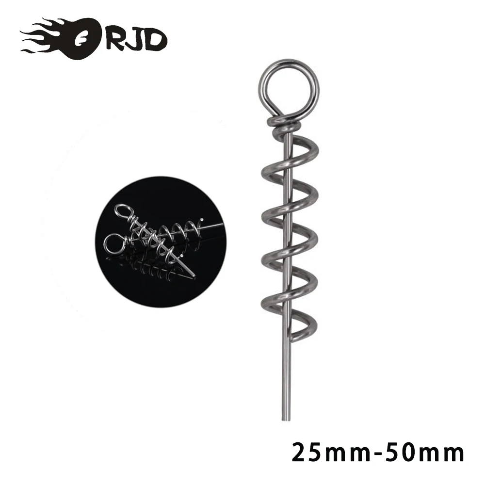 ORJD 50/100pcs Spring Lock Pin Crank Hook Fishing Connector Stainless Steel Spring Crank Lock for Soft Lure Fishing Accessories