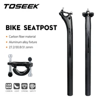 TOSEEK tija de sillín de carbono 27,2 31,6mm de longitud 400mm negro mate MTB tija de sillín de bicicleta de carretera tubo de sillín piezas de bicicleta MTB canoa de carbono