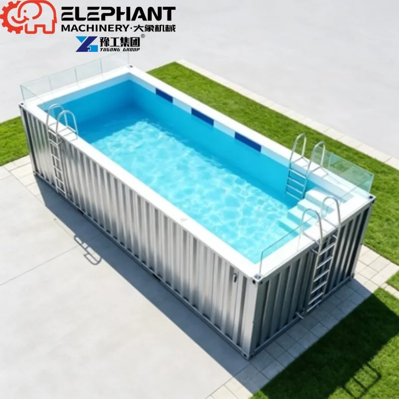Custom Prefab Fiberglass Container Spa Pool, Above Ground Adult Swimming Pool For House Garden Rooftop Patio Terrace Outdoor