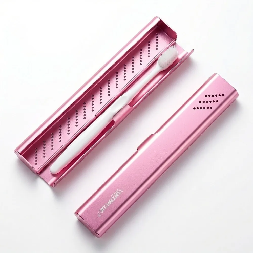 Aluminum Material Aluminum Toothbrush Case Durable Construction Portable Size Travel Toothbrush Holder Empty Design