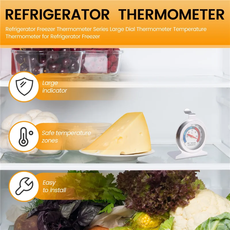 BUONO-Magometro per frigorifero e congelatore Serie Termometro a quadrante grande Termometro per temperatura per frigorifero e congelatore