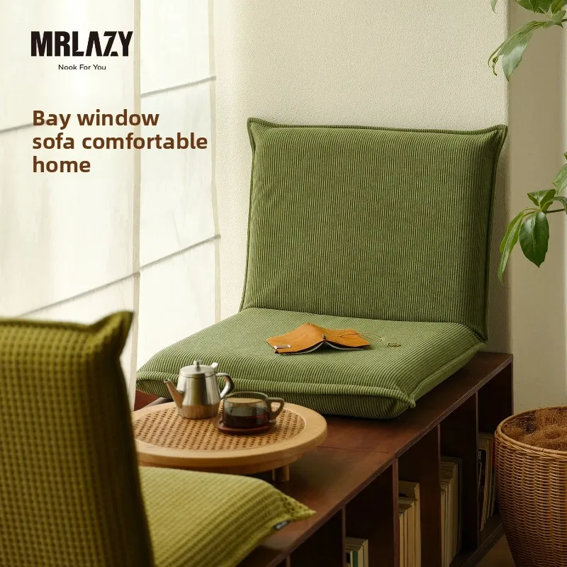 Japanese Tatami Style Corduroy Folding Lazy Sofa Chair Single Backrest Floor Cushion for Bedroom And Window Lounging