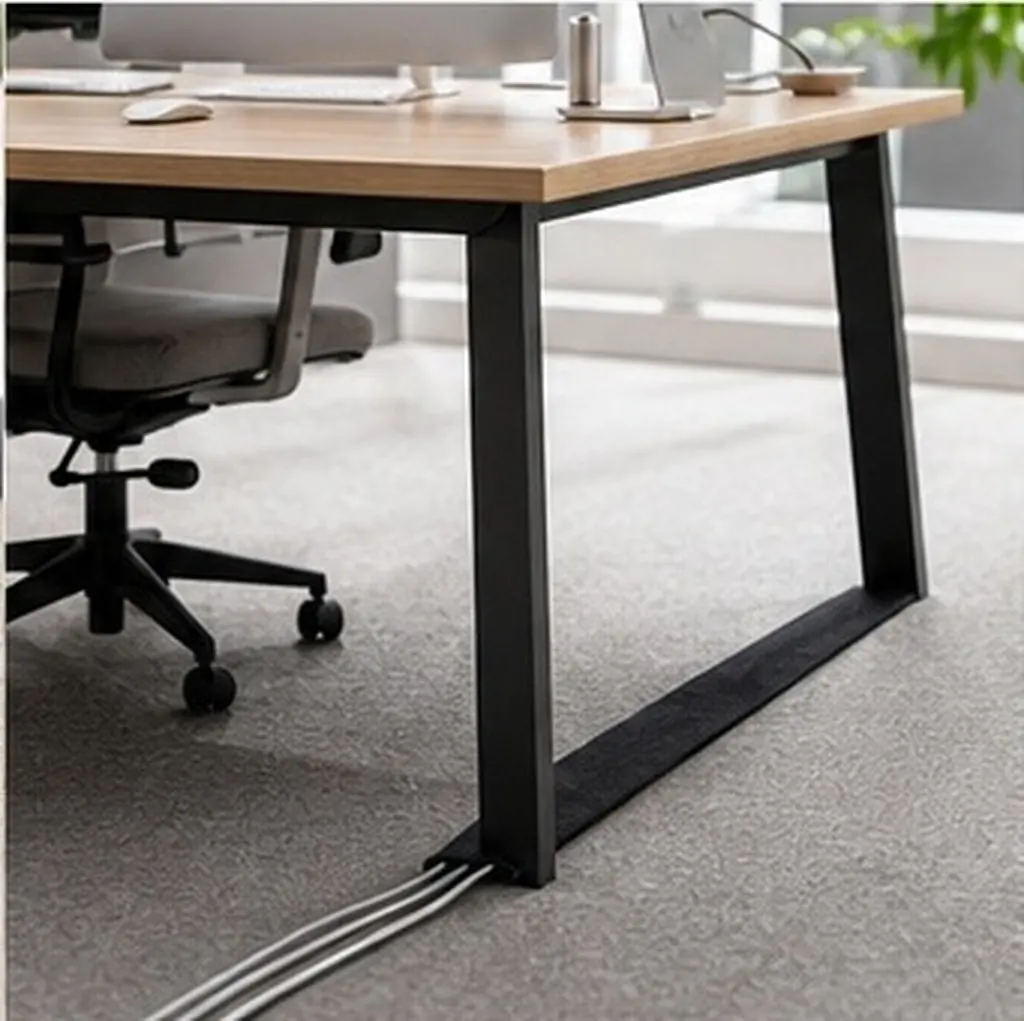 3 Meter Carpet Cable Cover Reusable Lightweight Floor Cord Protector with Hook Loop Fastener Cord Concealer for Home Office
