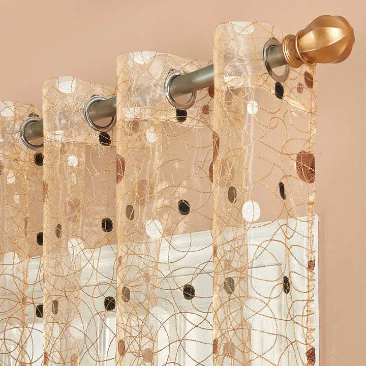 Luxury Custom Size French High-end Polyester Weaving Modern Simple Embroidery Living Room Bedroom Multi-color Yarn Curtains