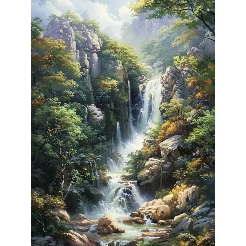 

500 Pieces Jigsaw Puzzle Forest Waterfall Landscape Jigsaw Puzzle Educational Toy for Kids Children 's Games Christmas Gift