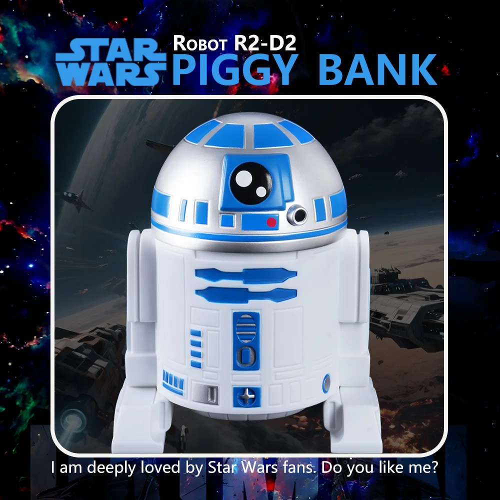 Alcancía con licencia oficial de Star Wars, R2-D2, organizador de escritorio coleccionable, tarro de ahorro para decoración del hogar, 1 unidad, Disney