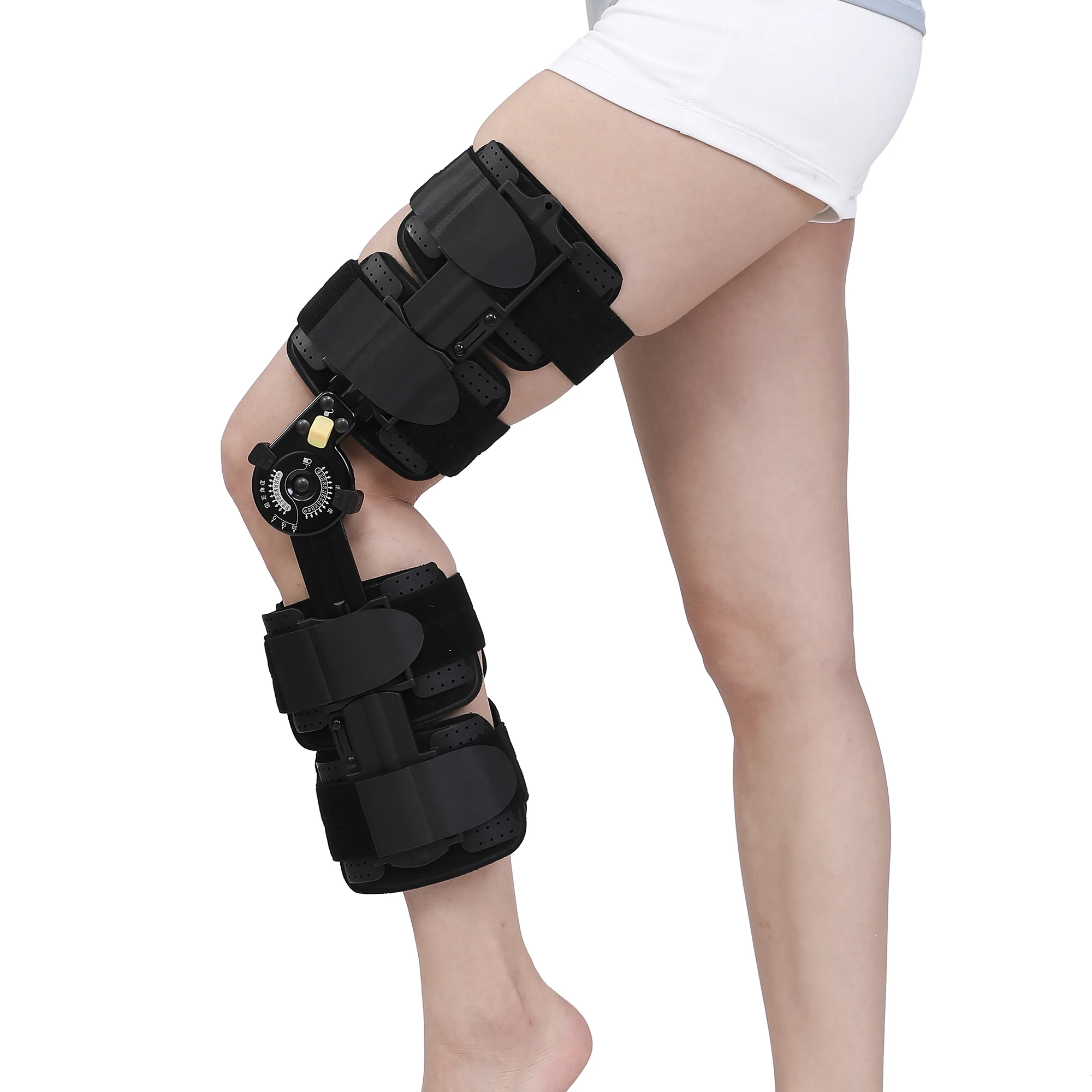 Adjustable Orthotics Knee Joint Fixation Brace for Postoperative Rehabilitation of Knee Fractures and Lower Limb Injuries