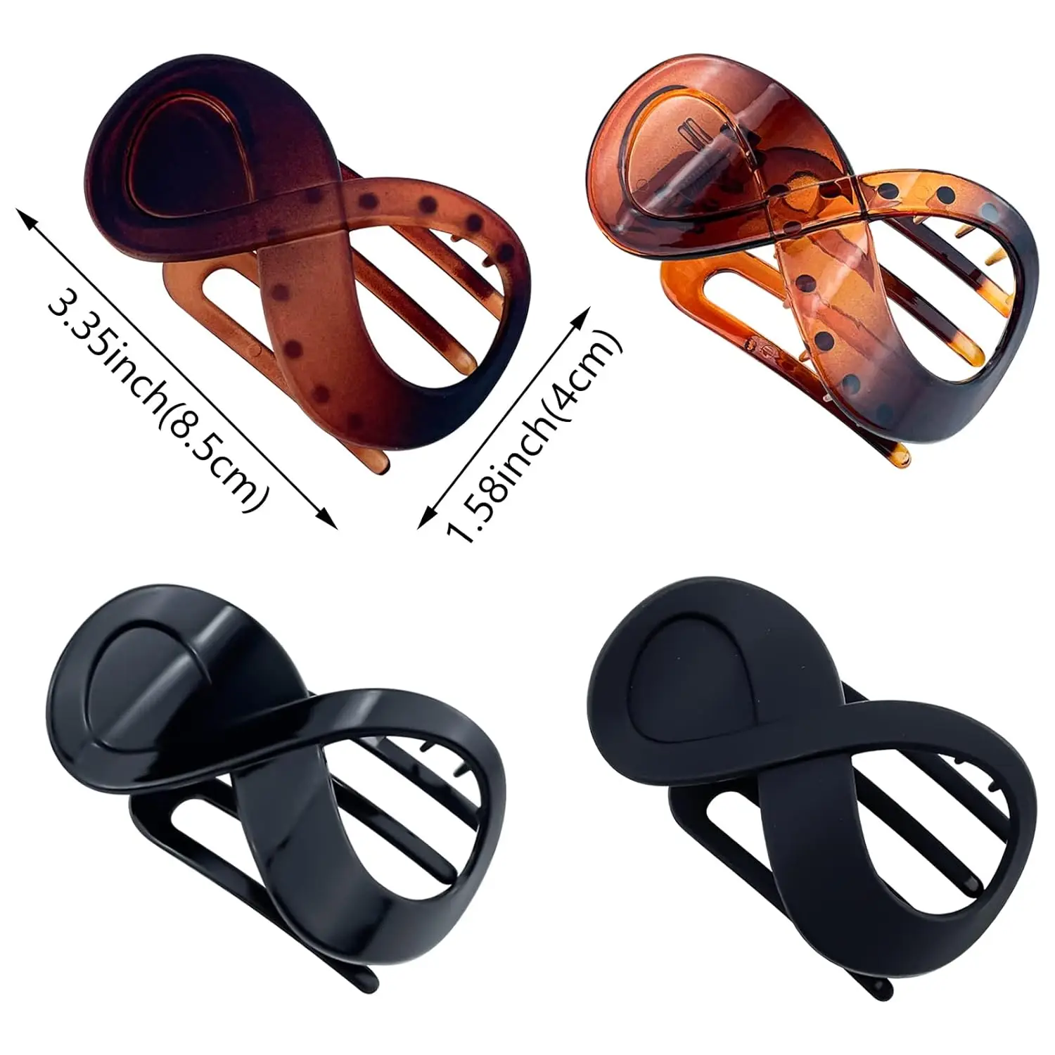 2/4pcs French Concord Hair Clip Acrylic Hair Claw Clips Thick Hair Flat Grip Hair Banana Barrettes for Styling Hair Accesso