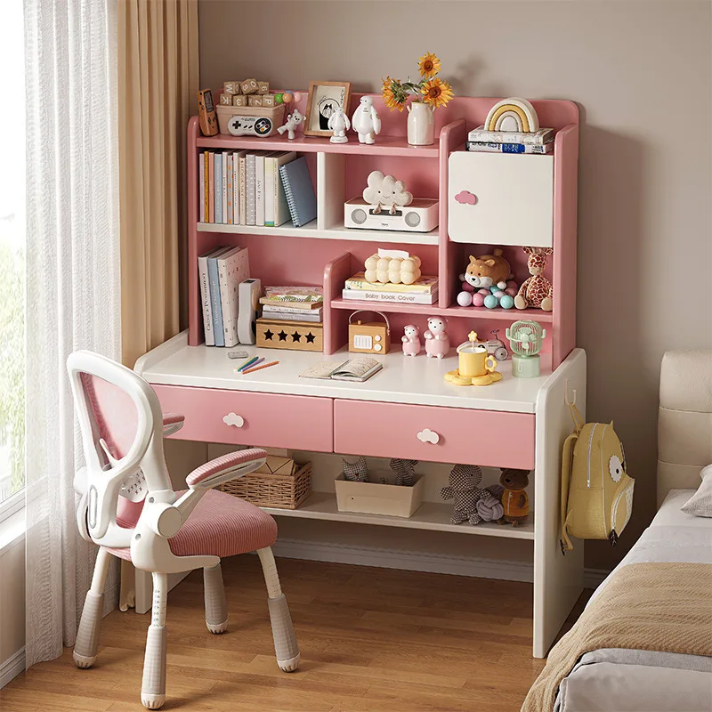 Children's integrated study table writing table and chair set household lifting desk