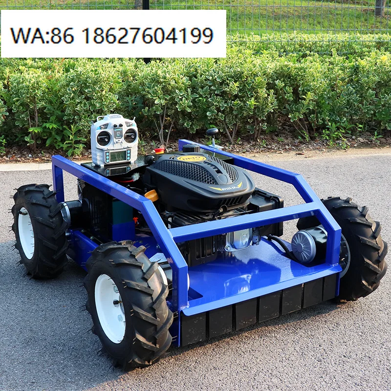

24V Remote Control Self Propelled Lawn Mower 196cc Gas Engine Industrial Grass Cutting Low Emission Wheel DIY Suitable Cordless