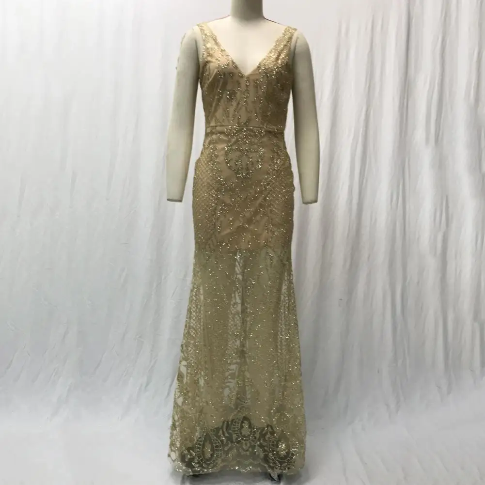 

Женское вечернее платье с V-образным вырезом и блестками, облегающее платье с V-образным вырезом и открытой спиной для выпускного вечера