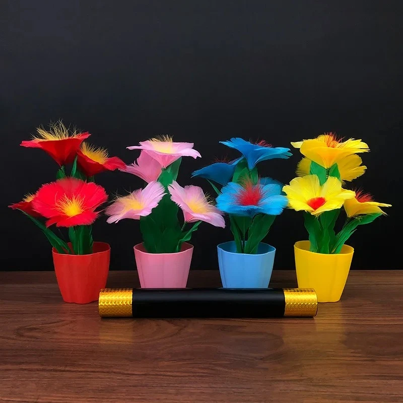 

Deluxe Magic Wand Turns Into Four Flower Cane To Flowers Magic Tricks Stage Wand Magia Mentalism Illusion Gimmick Props Magician