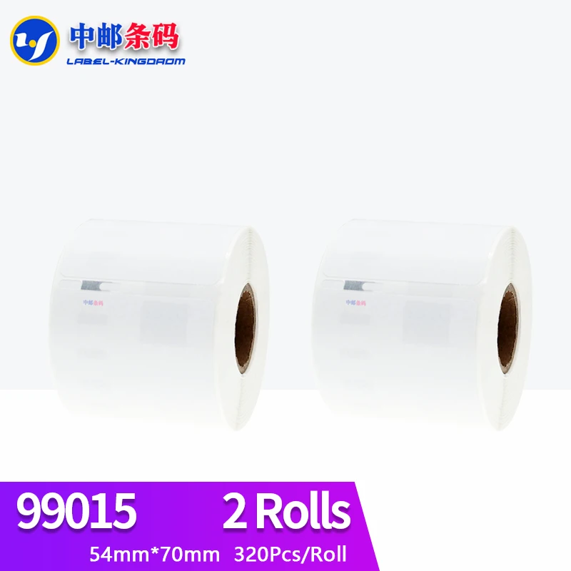 2 Rolls Generic Dymo 99015 Label 54mm*70mm 320Pcs White Compatible for LabelWriter 450Turbo 4XL Thermal Printer