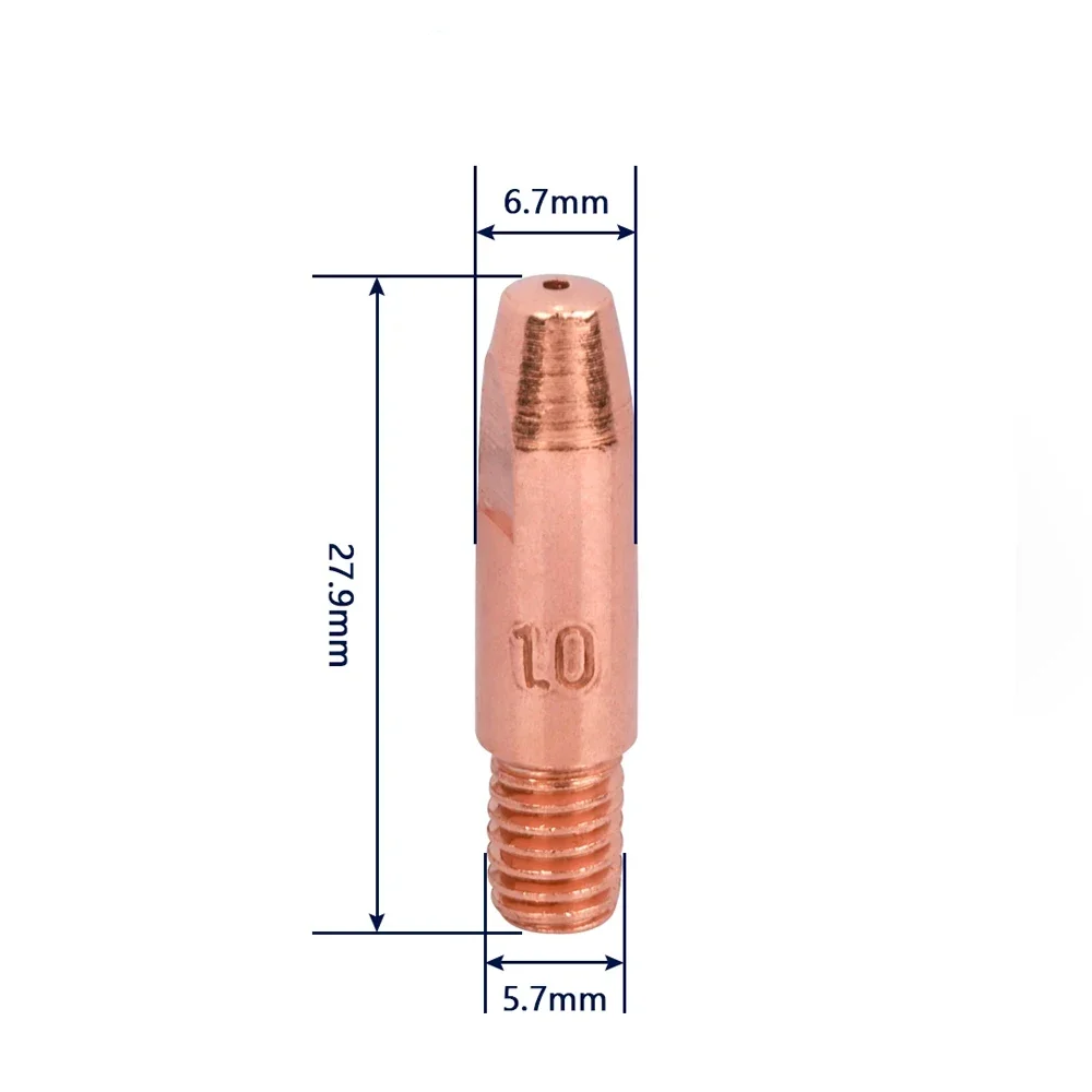10 pezzi M6x28mm 0.8 0.9 1.0 1.2 punta di contatto E-Cu CuCrZr per saldatrice Mig pistola Mig 24KD 25AK