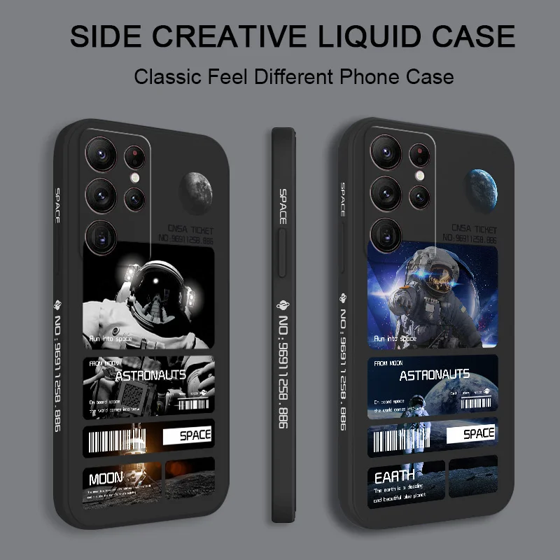 Floating Spaceman Phone Case For Samsung Galaxy S24 S23 S22 S21 S20 Ultra Plus FE S10 S9 S10E Note 20 ultra 10 9 Plus Cover