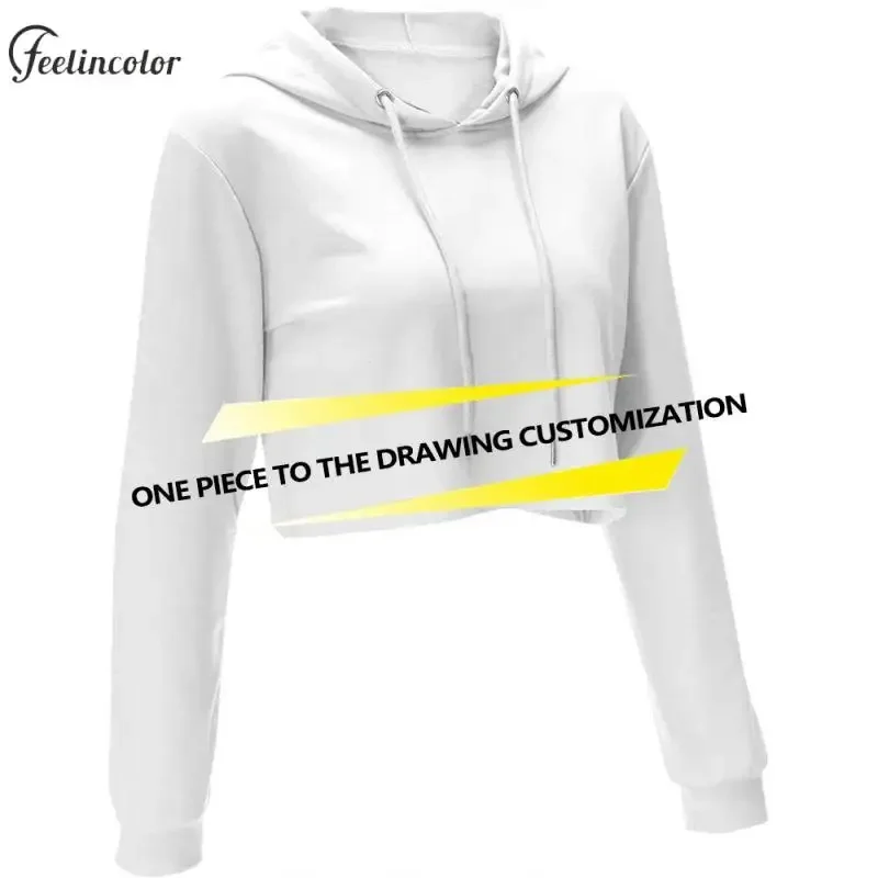 Custom Women Short Hoodies Design Your Text or Logo Sweatshirt Autumn Casual Fashion Hooded Pullover Loose Female Clothing