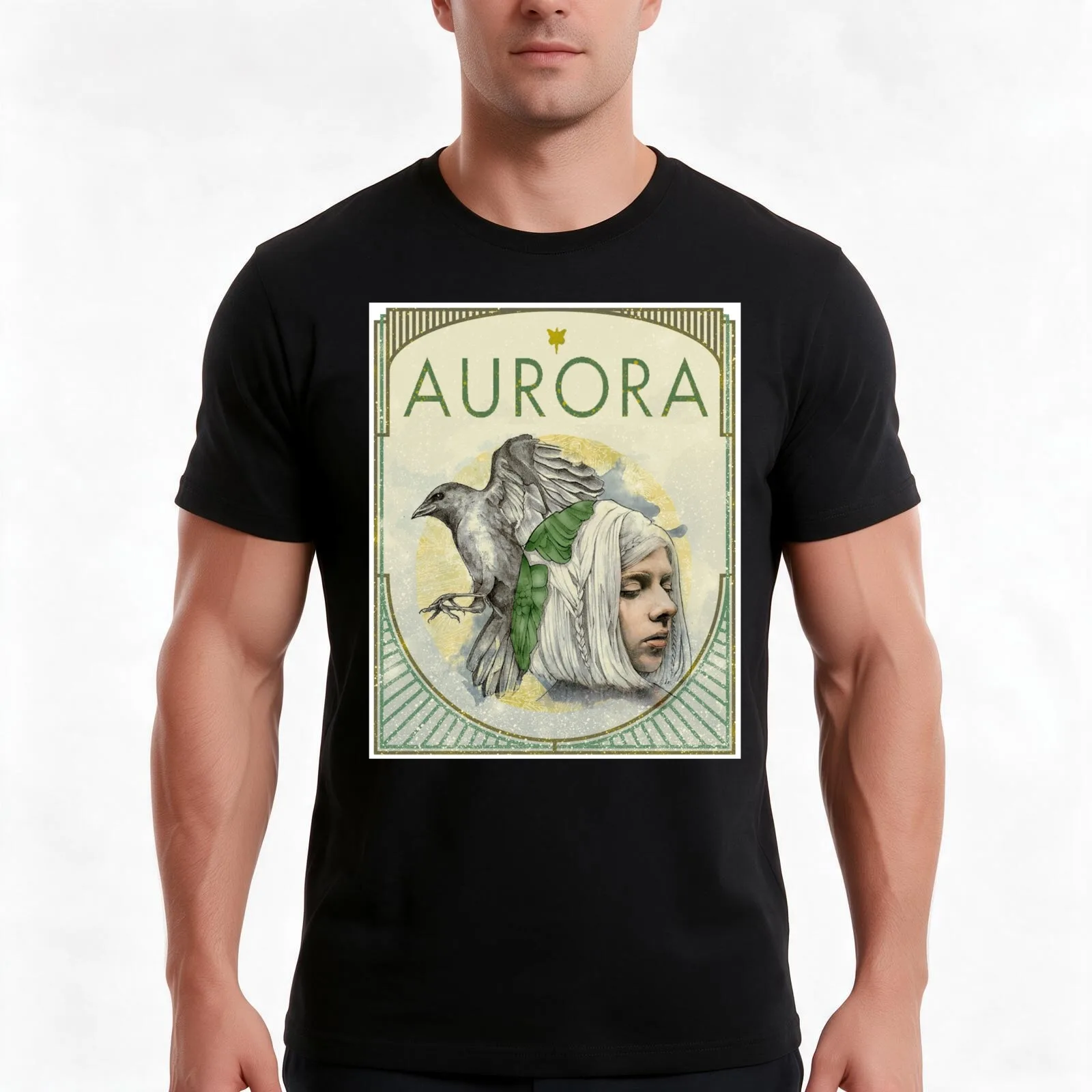 Aurora Aksnes Greenbird T-Shirt, Summer Casual Cotton Tee, Oversized Streetwear Tops, Vintage Graphic Print, Unisex Men Women