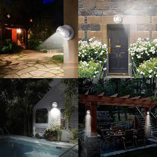 LED Cordless Motion Sensor Light 360 Degree Base 180 Degree Head Rotation Wireless Porch Patio Pool Nightlight Soft Glare-Free