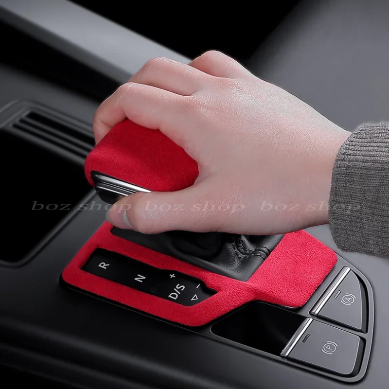 

For Audi A4L 2017-2024 Interior Modification Gear Handle Cover A5Q5LQ7 Central Control Gear Decorative Flip Fur Scratch Proof