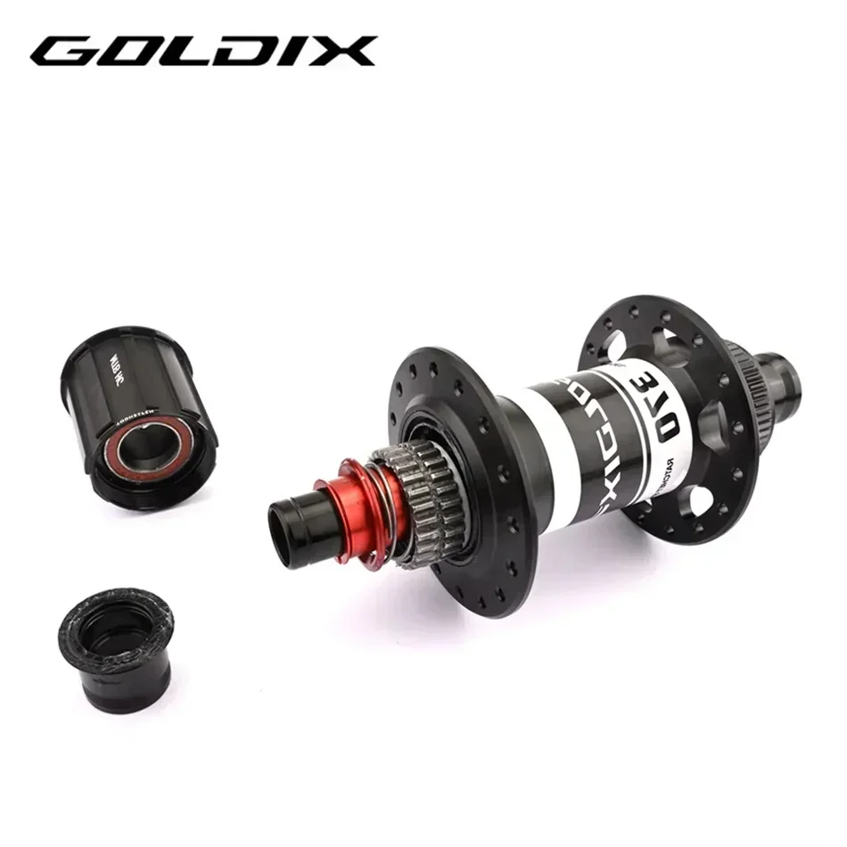 GOLDIX M370 32 Holes Bicycle Hub Sealed Bearing Center Lock Disc Brake J-Bend 32 Holes Ratchet 36T BOOST MTB Hub for HG MS XD