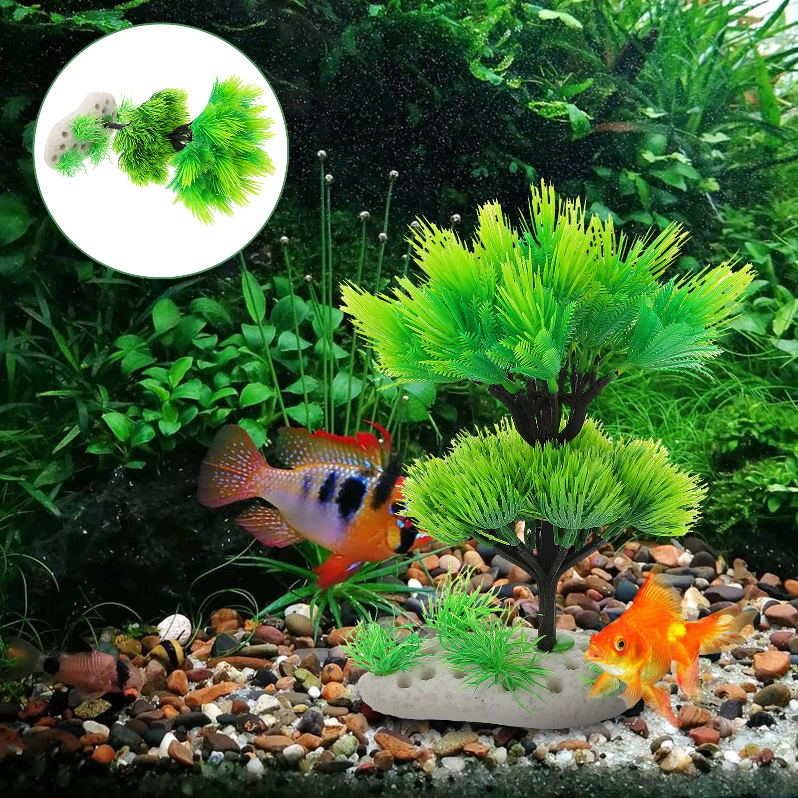 

Aquarium Decor Artificial Plants Simulation Tree Model Fish Tank Accessories Landscape Prop Plastic Aquatic Grass Decorations