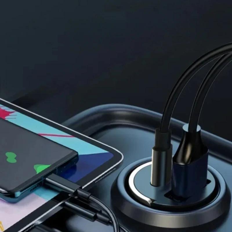 USB Type C Charger 200W/120W QC3.0 PD Mini Car Charger 12-24V Lighter Fast Charging Car for Xiaomi Samsung Huawei IPhone Power