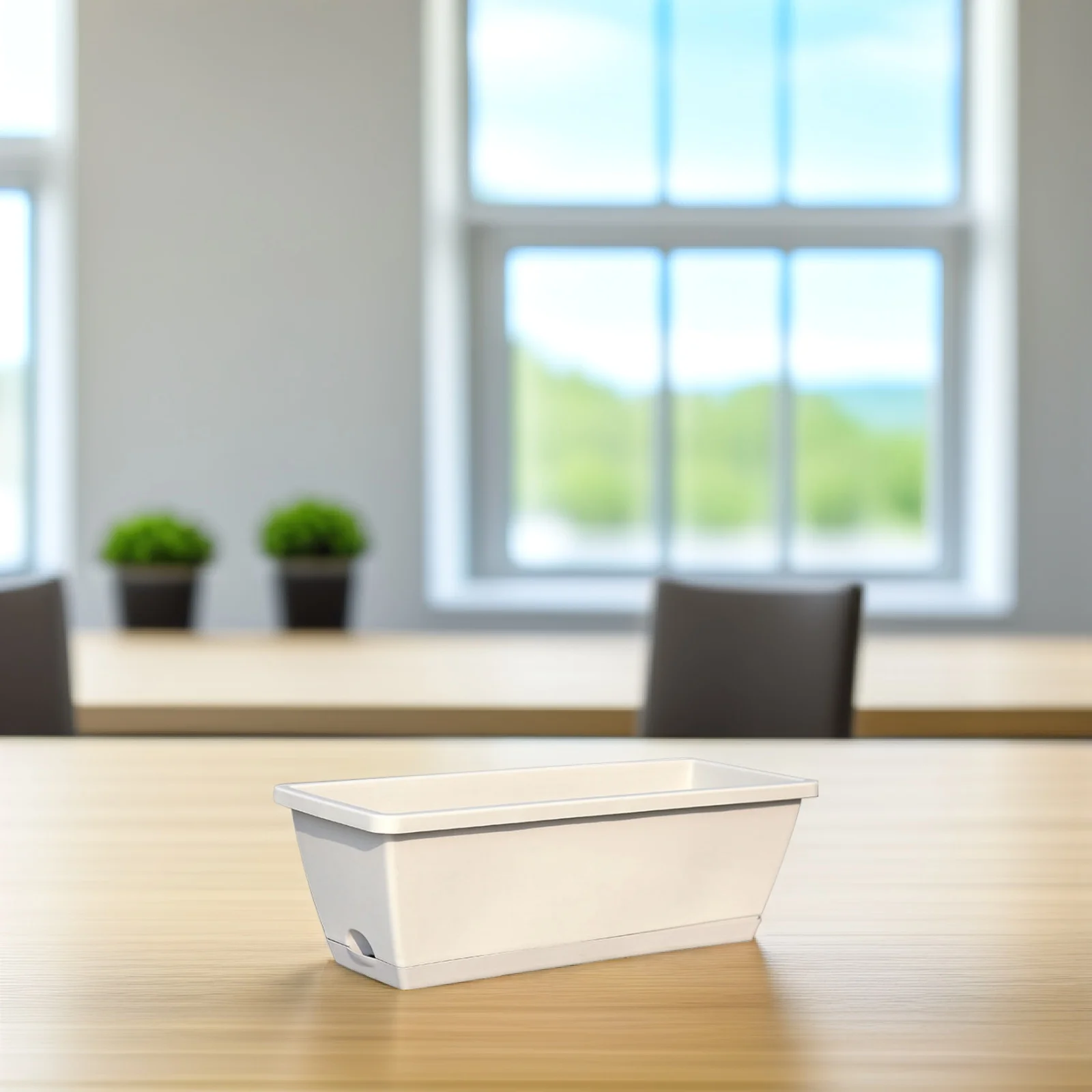 

Large Rectangular Planters for Balcony Vegetable Gardening Shallow Grey Resin Pot Thickened Design Durable Breathable Flowerpot