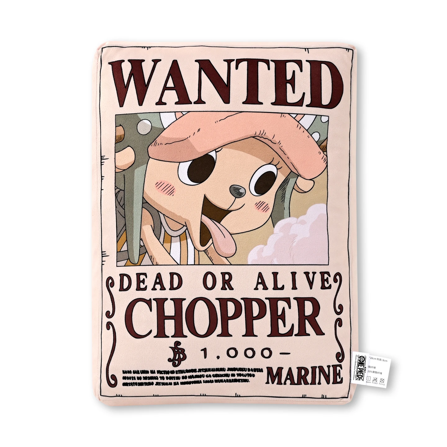 1 stuk officieel One Piece Wanted Poster kussen, dubbelzijdig anime sierkussen voor thuis, bank, kantoor, slaapkamer, collectie cadeau.