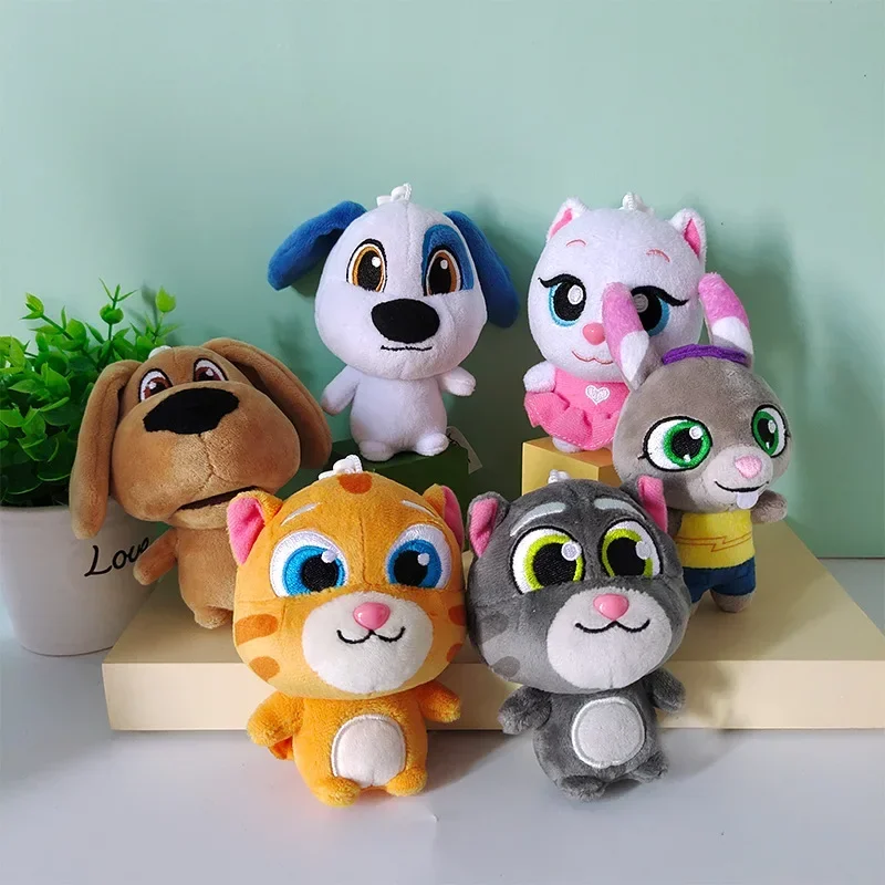 1Pc 10cm Can't Talk Version Talking Tom Plush Keychain Doll Toys Talking Tom Angela Hank Ginger Ben Figure Bag Pendant Gifts