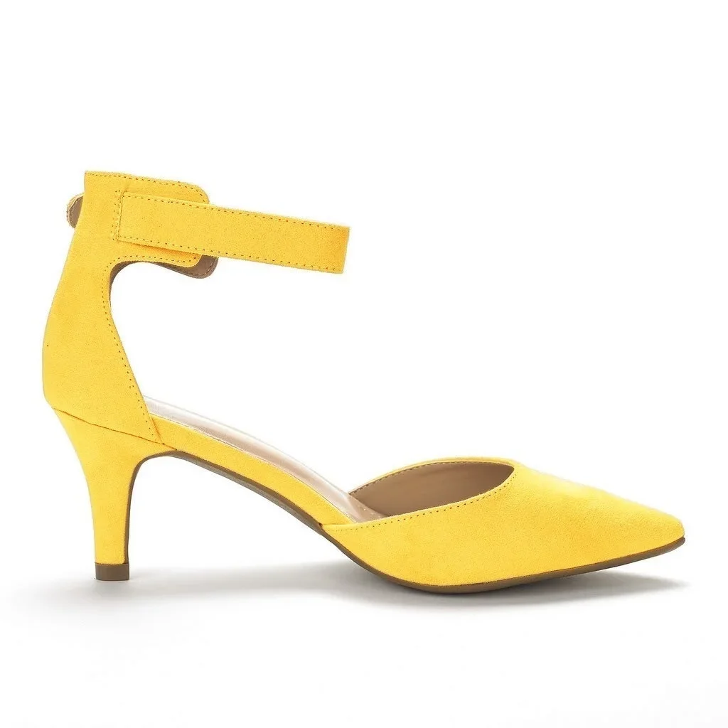 Women High Heels Sandals Summer Ladies Suede 5cm Pumps Office Work Wedding Party Dance Shoes Sexy Ankle Straps Sandal Stilettos image 5