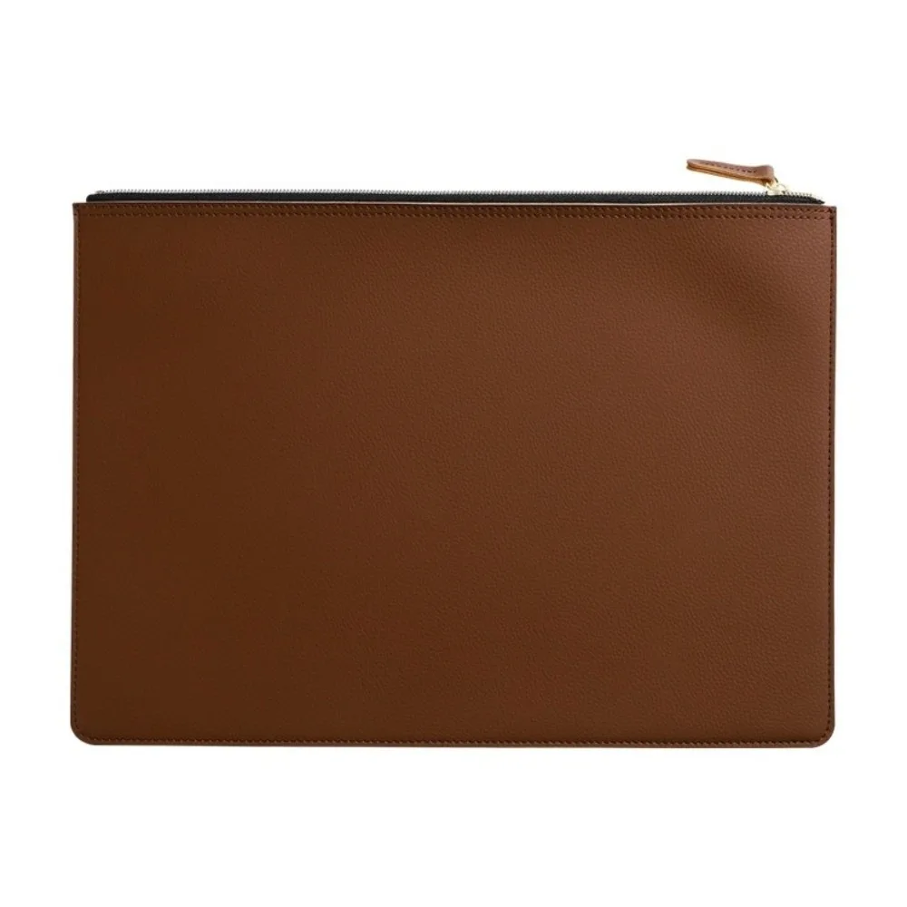 PU Leather A4 File Folder Zipper Bag Large Capacity Business Briefcase High-grade Multiple Colors Information Bag