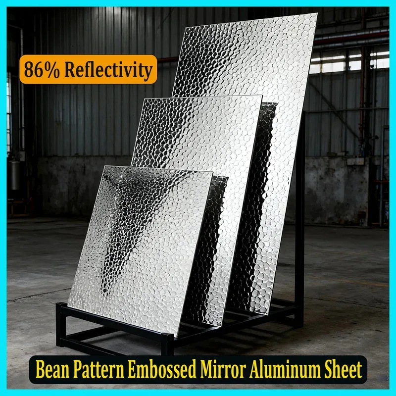 Embossed Mirror Aluminum Alloy Sheet Bean Pattern 86% Reflectivity For Decoration Industry