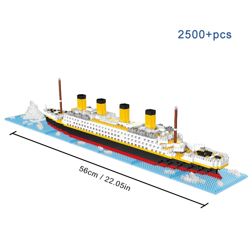 مجموعة مكعبات بناء الطوب الصغير من تيتانيك الإبداعي، هدية مثالية للأطفال، نماذج تجميع MOC، هدية عيد الميلاد وأعياد الميلاد #6