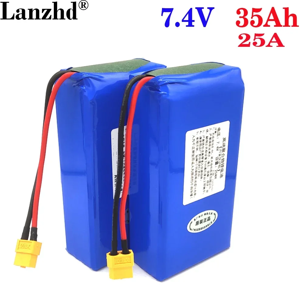 

1PCS 3.7V 25AH 35AH Li polymer lithium ion battery 25A Li-ion battery for tablet pc7 MP5 MP4 39*73*138mm battery pack with XT60