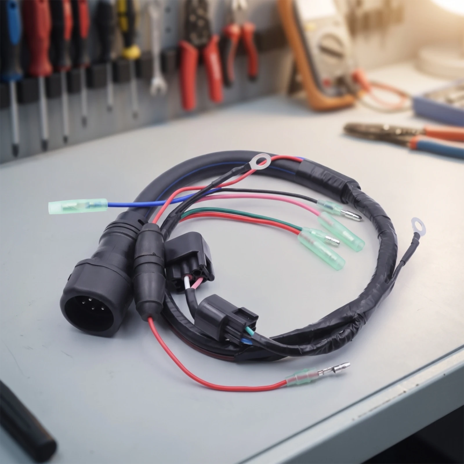 Outboard Wiring Harness Marine-Grade Wiring Harness with Connector Pre-Terminated Insulated for Boat Owners