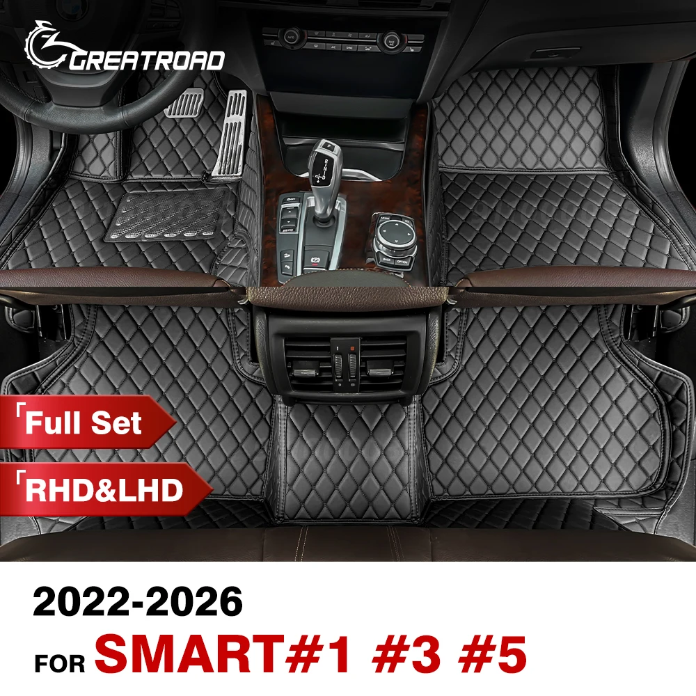 

Car Floor Mats For smart#1 smart#3 smart#5 2022-2026 Foot Pads Automobile Carpet Cover Interior Details Accessories