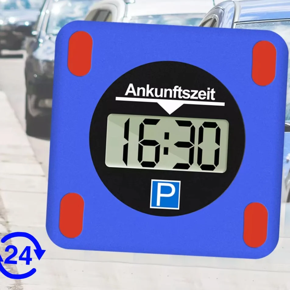 1pc Parking Timer Car Professional LCD Dual Screen Display Parking Timer Temporary Parking Card Interior Accessories No Battery