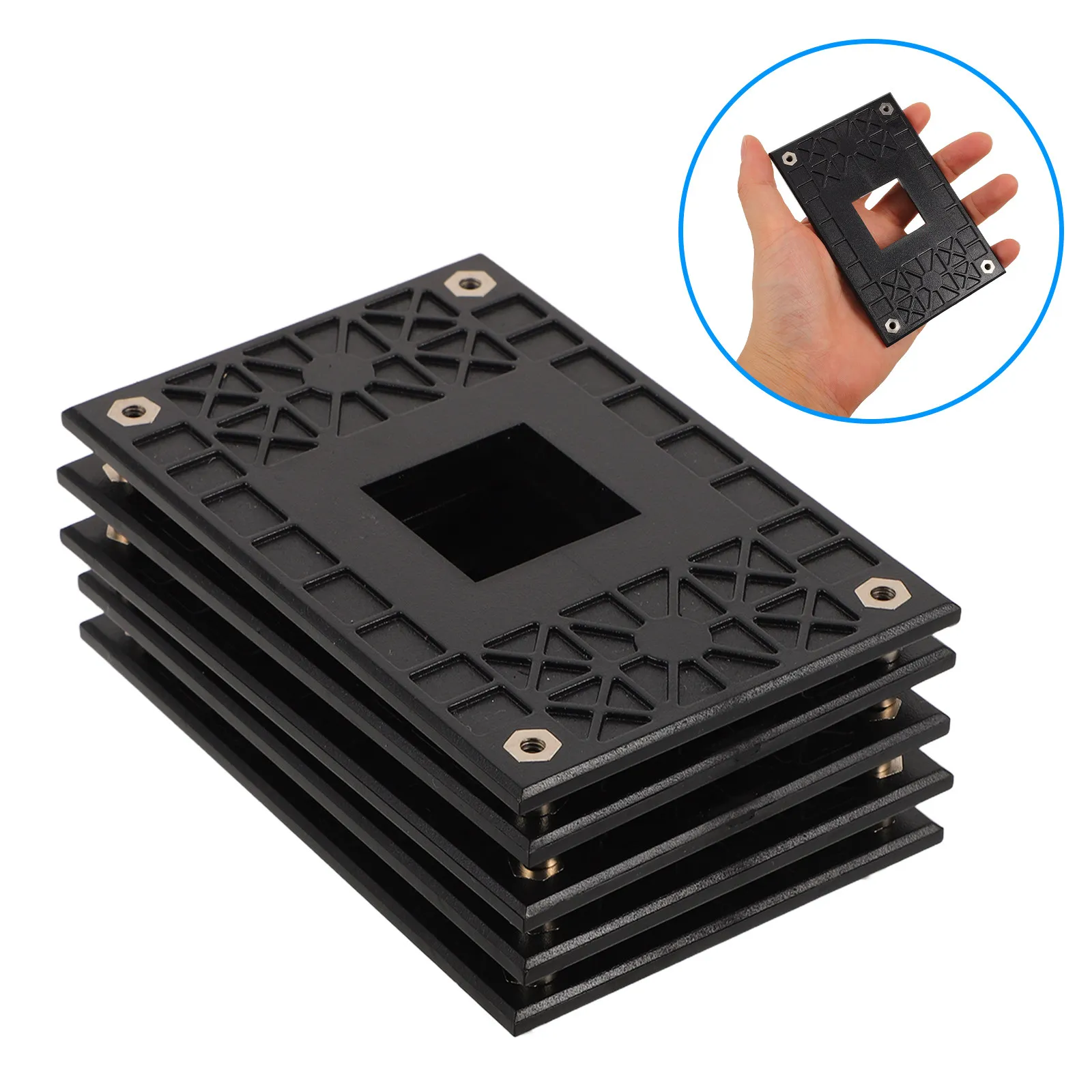 5Pcs Screw Mount CPU Cooler Backplate Non-Conductive Plastic Compatible for Am4 Motherboard Cooler Retention Kit Fan Heatsink