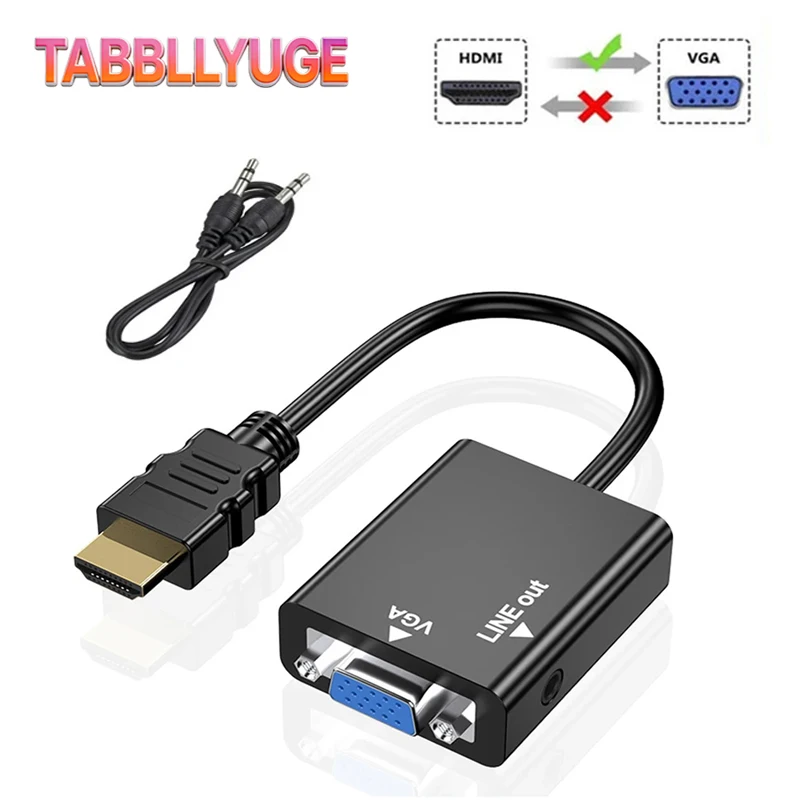 

NEW HDMI to VGA Adapter Cable Digital to Analog 1080P Video HDMI-Compatible to VGA Converter For Projector HDTV PC Laptop