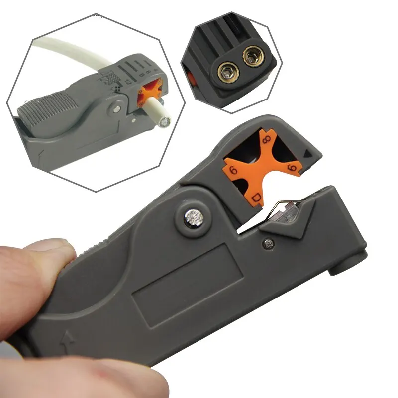 Multifunctional Coaxial Cable Stripper Wire Stripper Network Wire Clipper Video Wire Rotary Peeling Network Tool