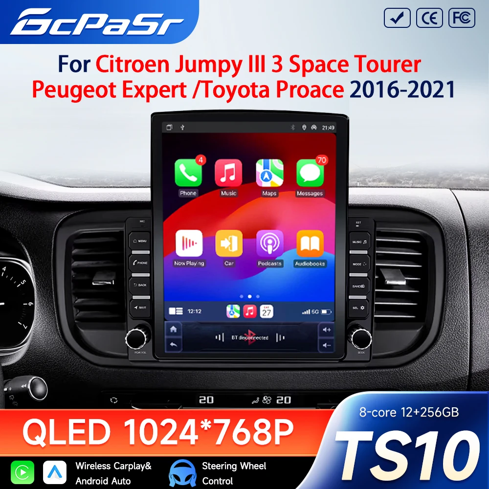 Car Radio 9.7inch For Citroen Jumpy III 3 Space Tourer 1 For Peugeot Expert 3 For Toyota Proace 2016-2021 GPS Navigation Carplay