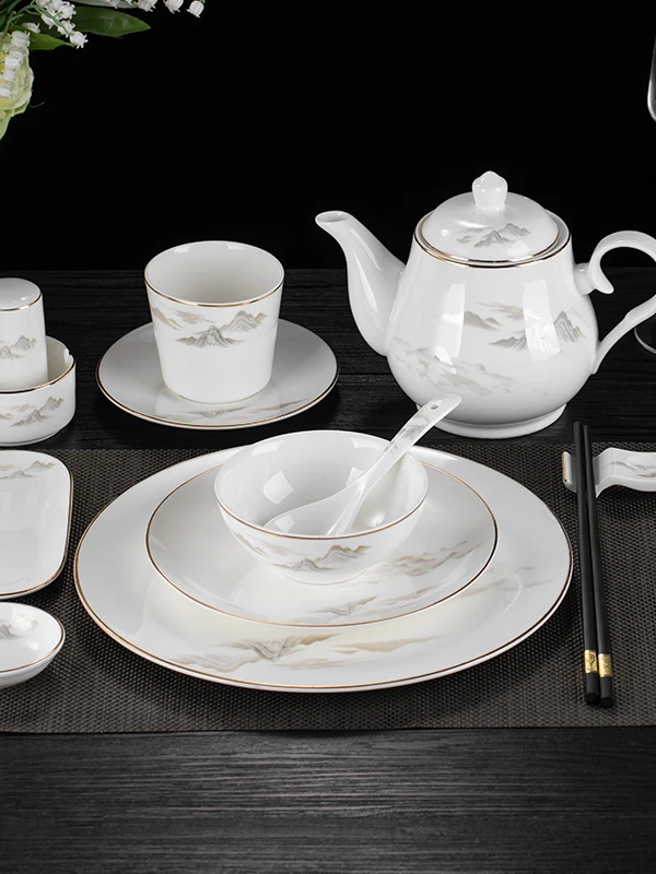 

Китайский фарфоровый обеденный сервиз из трех предметов для отелей, ресторанов, банкетов и домашнего использования