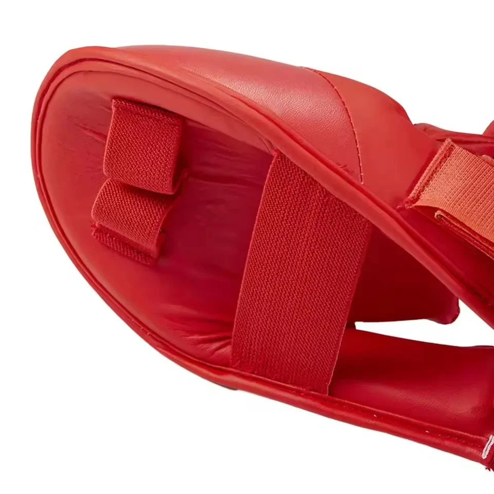 Karate Leg and Ankle Protector Integrated with PU Leather Adjustable Leg and Foot Protection for Taekwondo Jump Shot Training