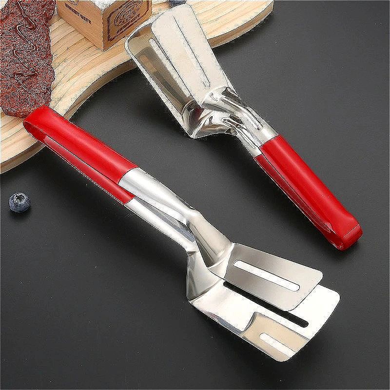 

Barbecue Pliers Stainless Steel Frying Shovel Clip Stainless Steel Food Clip Anti Scalding Handle Scraper Pliers Kitchen Tools