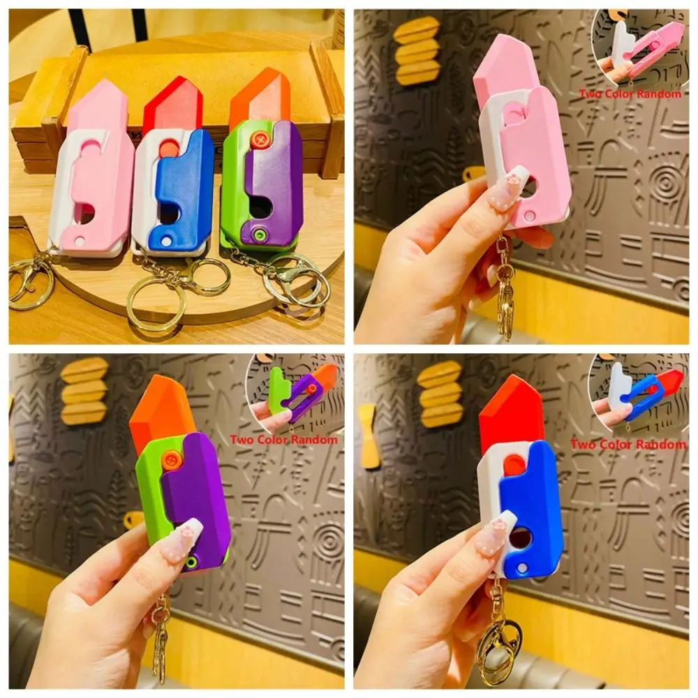 Key Buckle Gravity Carrot Key Chain Keyring Pendant 3D Gravity Carrot Toy Push Card 3D Printing Fidget Carrot Toys