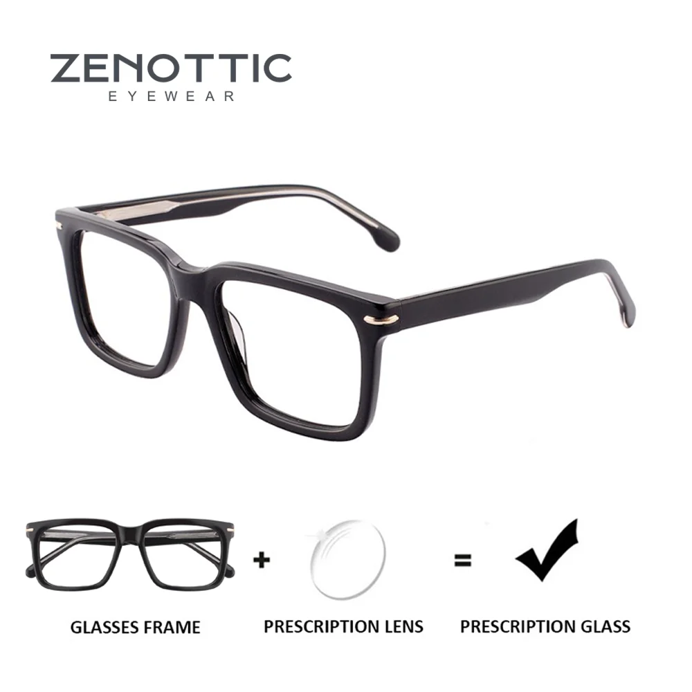

ZENOTTIC очки ручной работы из ацетата по рецепту для унисекс квадратные фотохромные оптические очки с защитой от синего света прогрессивные