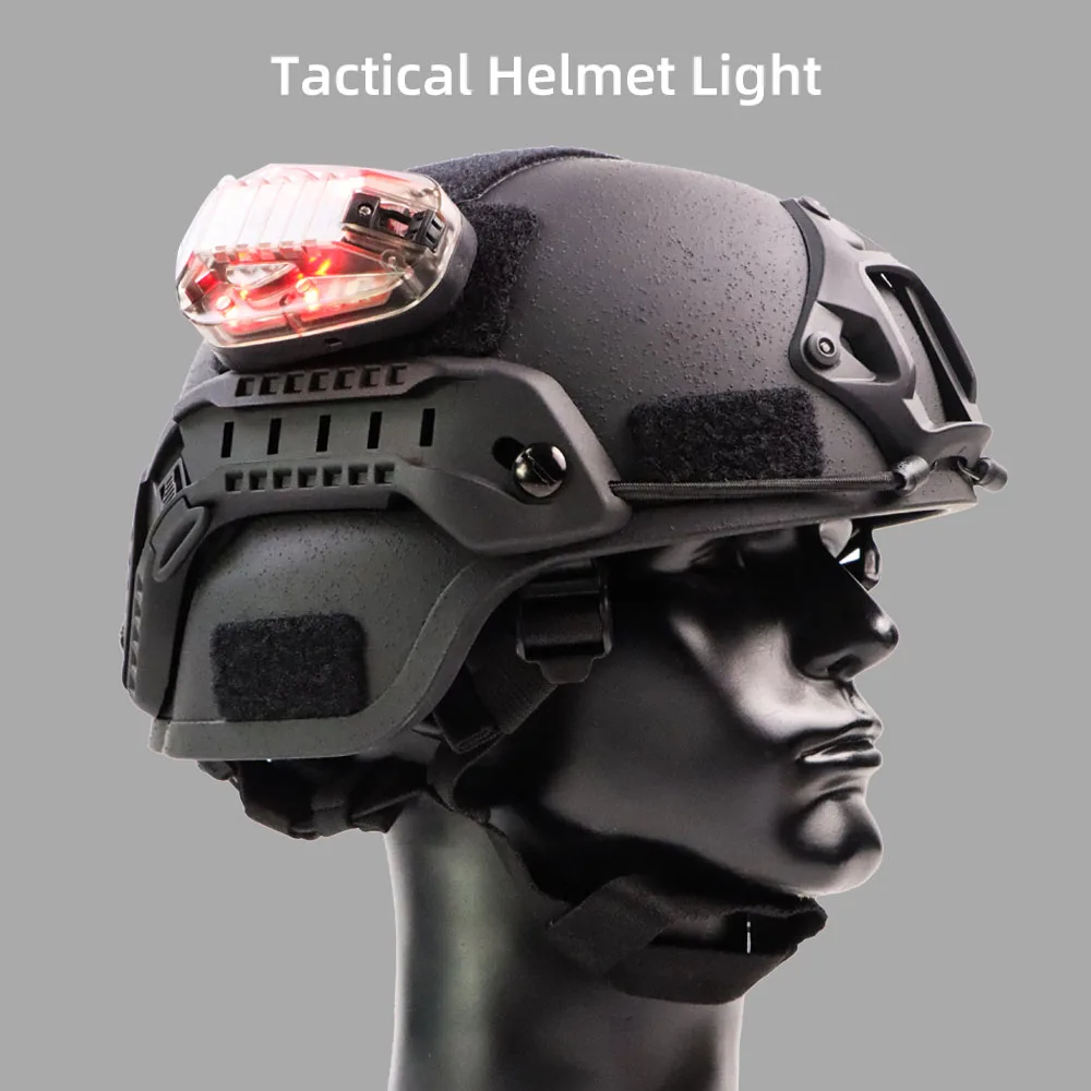 BOOU-Tactical Capacete Luz, Sinal de Sobrevivência, Luz Identificação, IR Visível, LED Strobe, Esportes ao ar livre, IFF