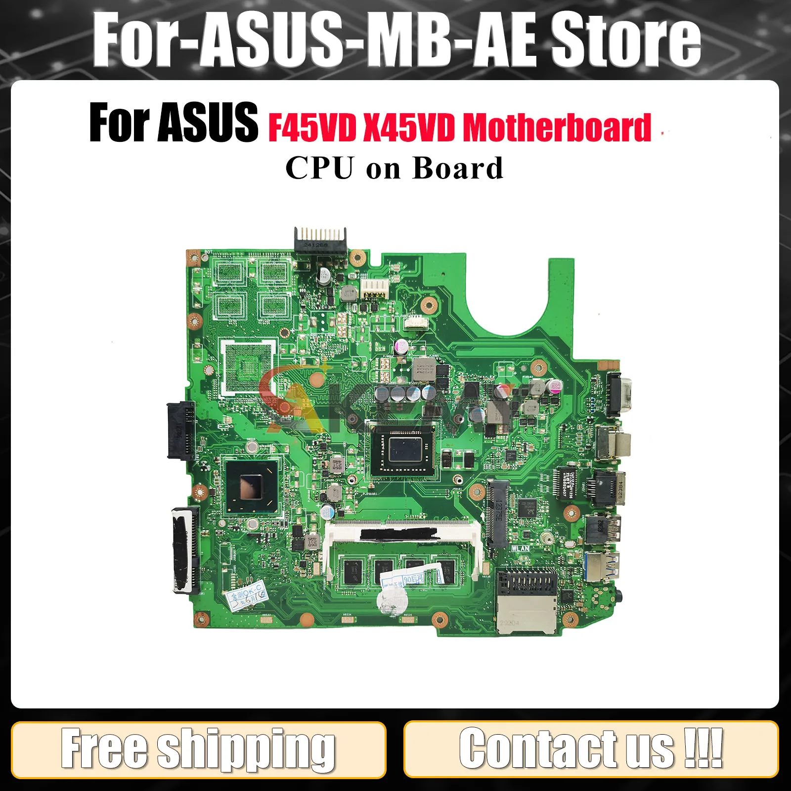 

X45VD Laptop Motherboard For ASUS VivoBook X45V X45VD F45VD Notebook Mainboard With CPU 100% tests OK fast shipping High quality